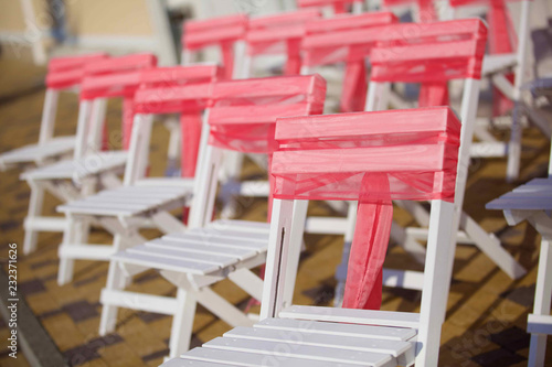 Chairs for the wedding ceremony.