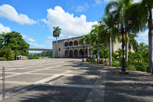 Main square with Alcazar- de colon in the colonial city of Santo Domingo, Dominican Republic