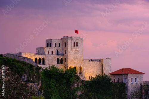 Skanderbeg Museum, Dusk, Kruja, Kruje, Durres, Durres, Albania, Europe photo