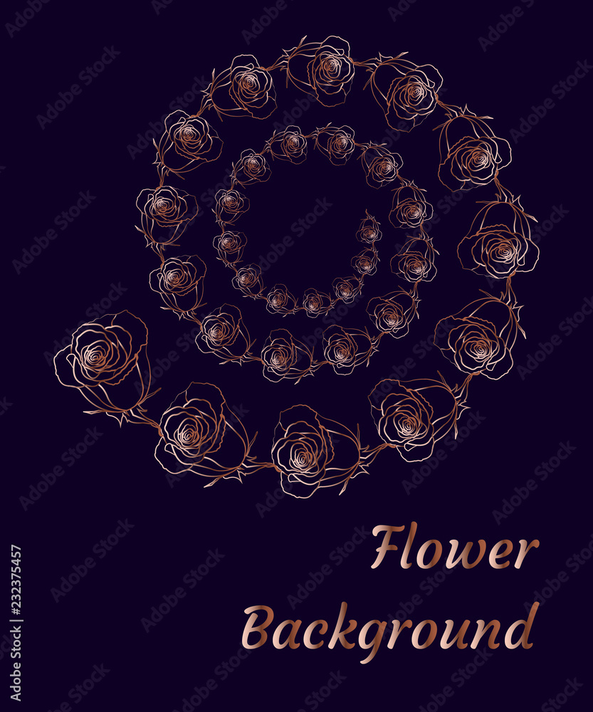Spiral floral background for template, postcard, greeting card invitation card. Vector illustration. Spiral floral background for template, postcard, greeting card invitation card. Vector illustration.