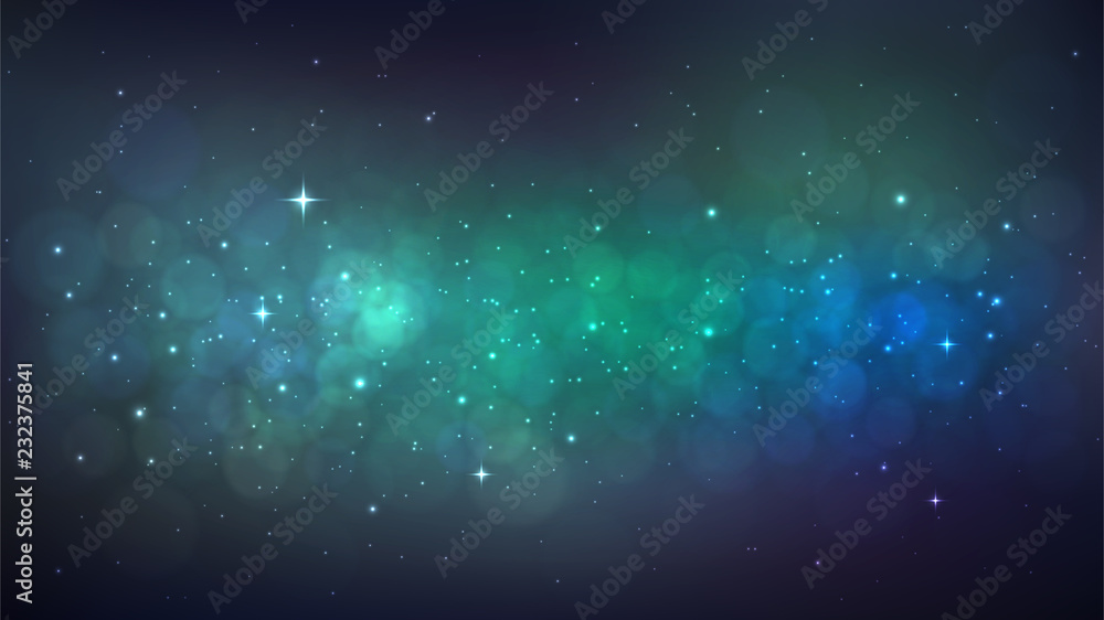 Fototapeta premium Vector background with starry space, Milky Way, beautiful nebula, cosmos