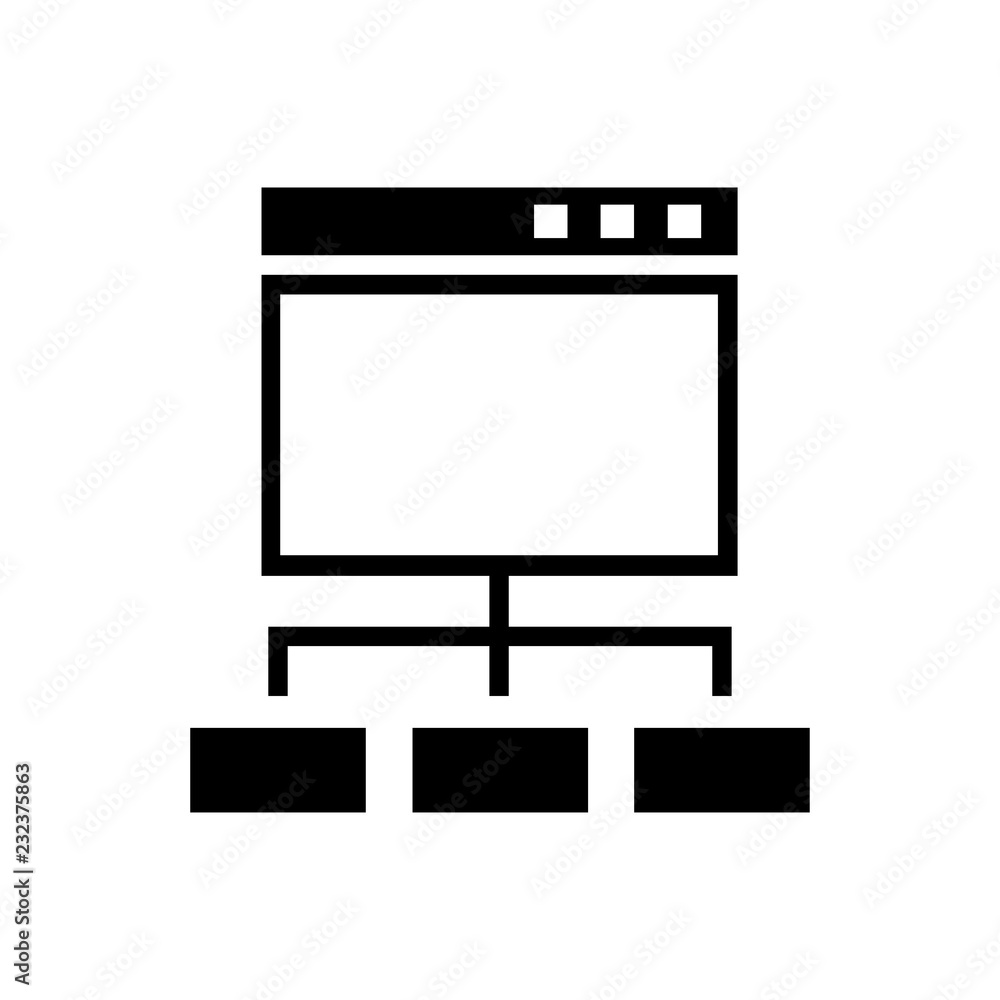 Web page and information blocks glyph icon Web page and information blocks glyph icon