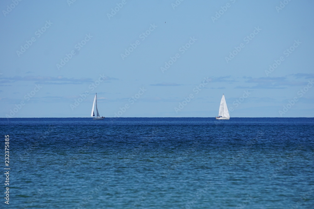 sailboats on lake michigan