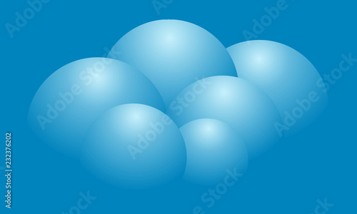 Abstract blue background with balls. Vector 3D graphic illustration.
