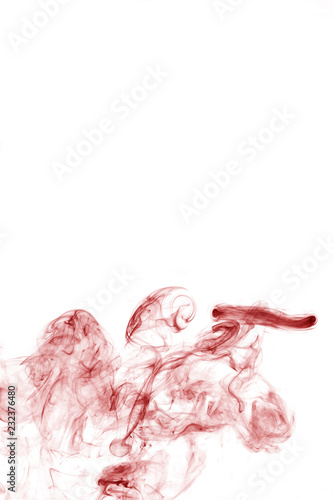 Red smoke movement on a white background.