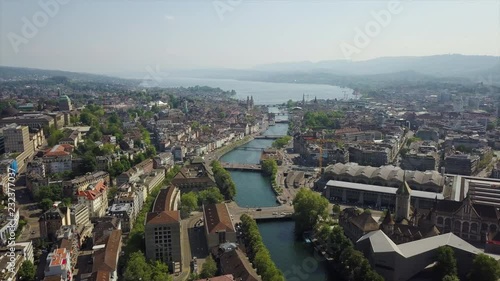 Wallpaper Mural sunny sky zurich cityscape center river aerial panorama 4k switzerland
 Torontodigital.ca