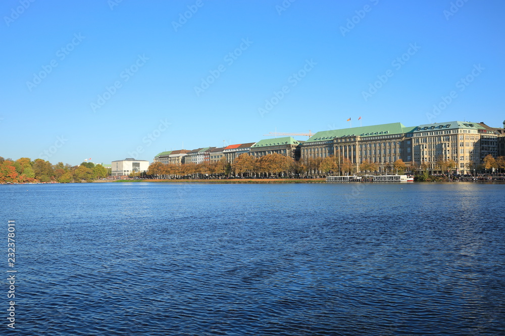 Naklejka premium view of the lake alster hamburg