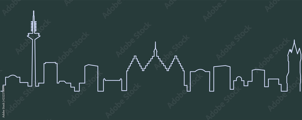 Obraz premium Frankfurt Single Line Skyline