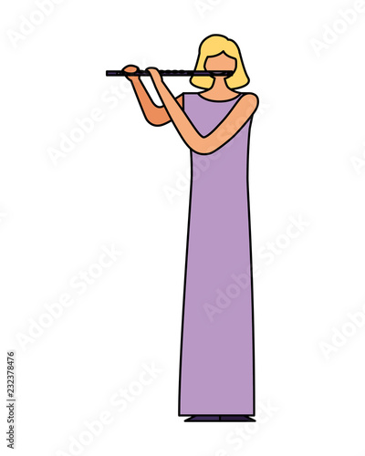 woman playing flute music instrument