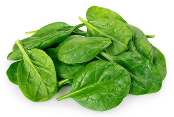 Fresh spinach on white background