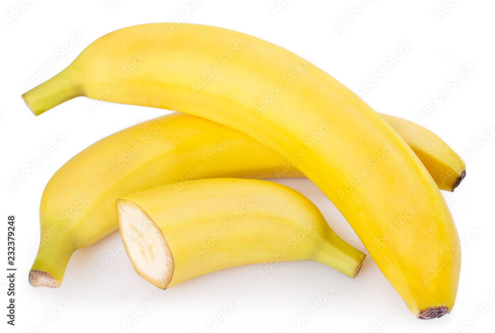 Fresh banana on white background