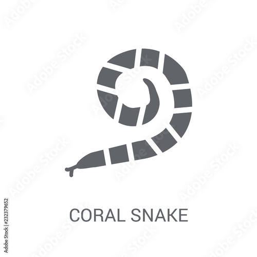coral snake icon. Trendy coral snake logo concept on white background from animals collection photo