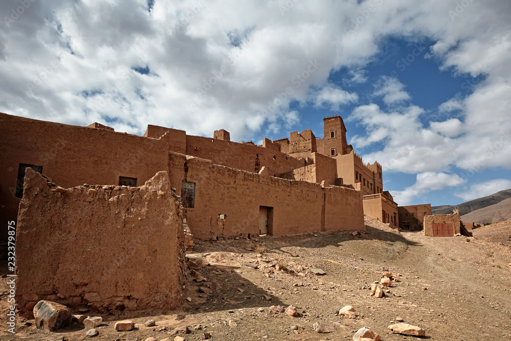 Kasbah and old homes in an old village in the beautiful Draa Valley in Morocco