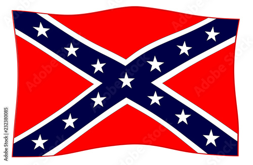 Confederate Flag Waving In The Wind