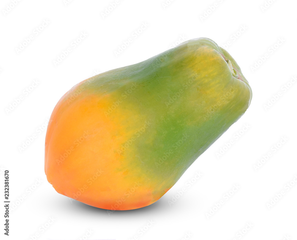 papaya on white background