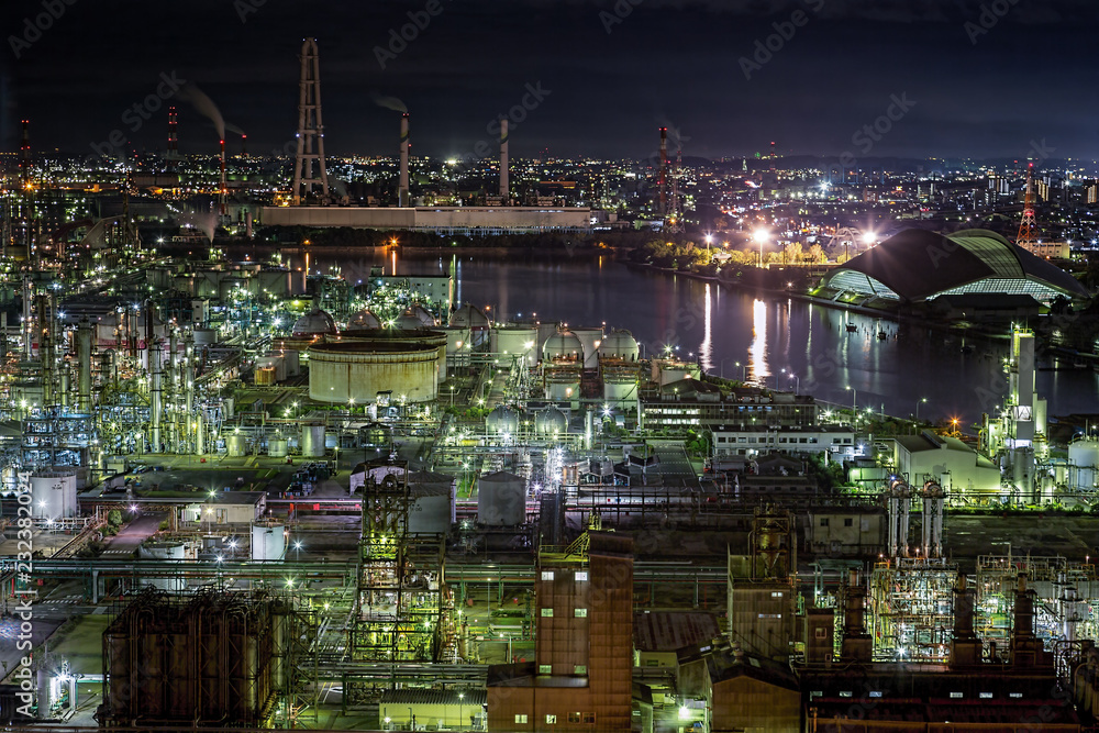 Fototapeta premium 工場夜景 (10月)