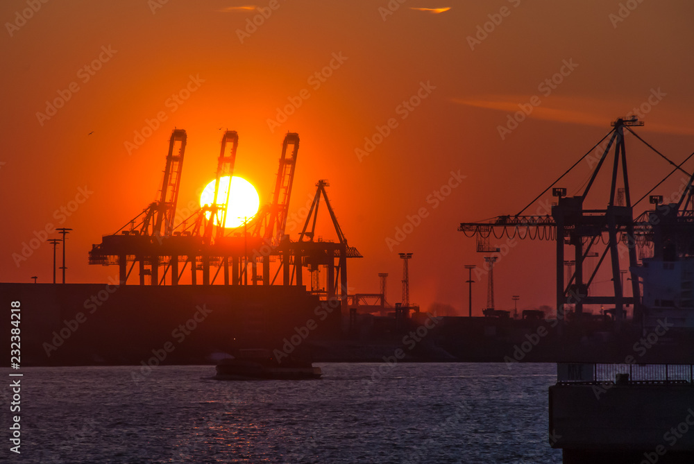 Hafen, Hamburg, Sunset