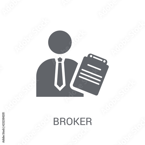 Broker icon. Trendy Broker logo concept on white background from business collection