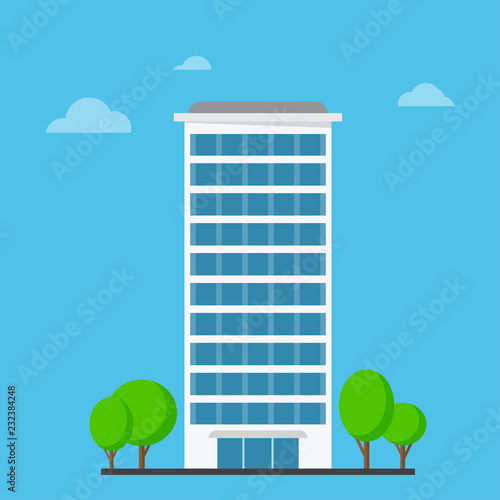 Company building in flat style