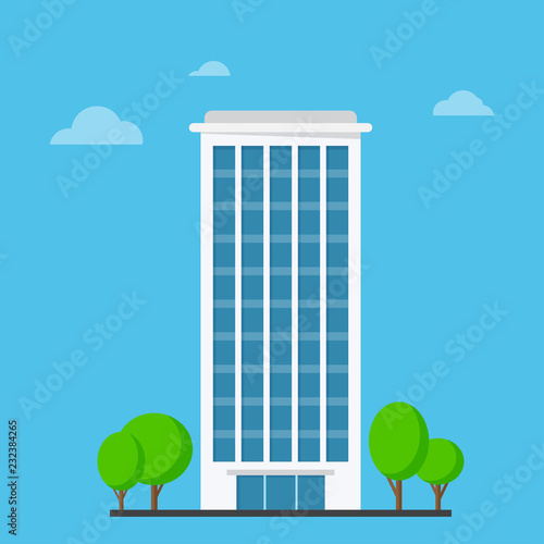 Company building in flat style