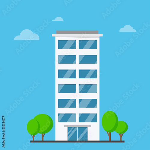 Company building in flat style