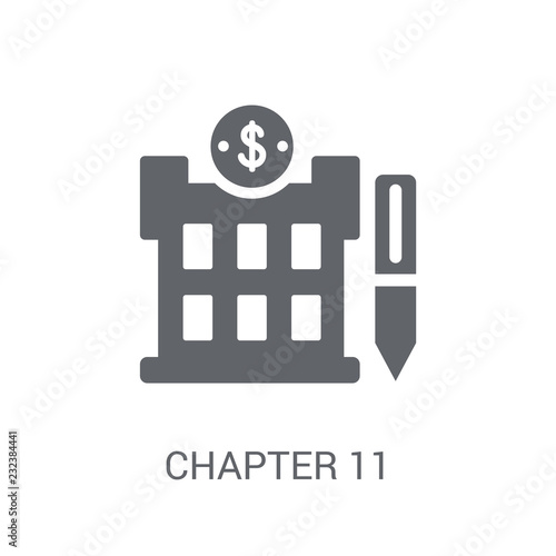 Chapter 11 bankruptcy icon. Trendy Chapter 11 bankruptcy logo concept on white background from business collection