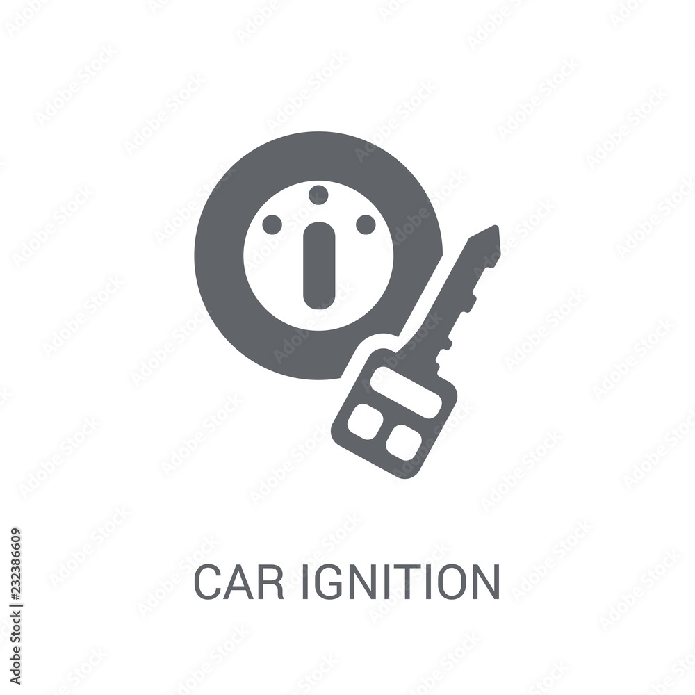 car ignition icon. Trendy car ignition logo concept on white background