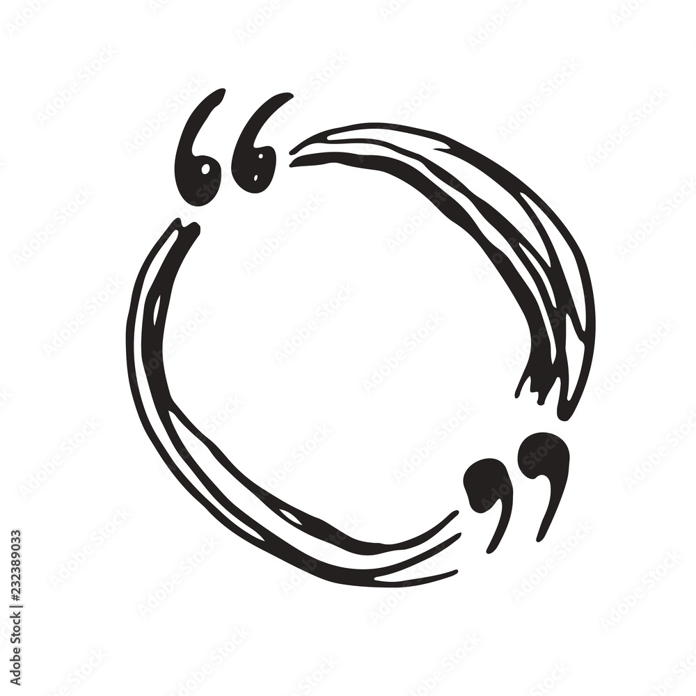 Quote box or quotation frame hand drawn sketch doodle vector illustration, isolated on white background Quote box or quotation frame hand drawn sketch doodle vector illustration, isolated on white background