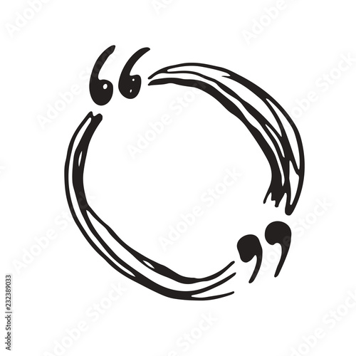 Quote box or quotation frame hand drawn sketch doodle vector illustration, isolated on white background