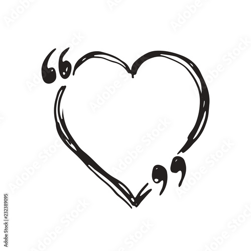 Quote box or quotation frame hand drawn sketch doodle vector illustration, isolated on white background