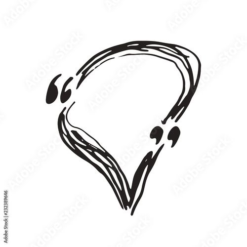 Quote box or quotation frame hand drawn sketch doodle vector illustration, isolated on white background