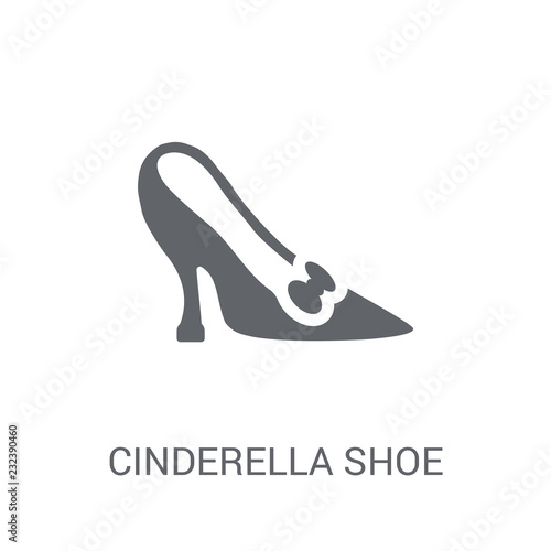 Cinderella shoe icon. Trendy Cinderella shoe logo concept on white background from Fairy Tale collection