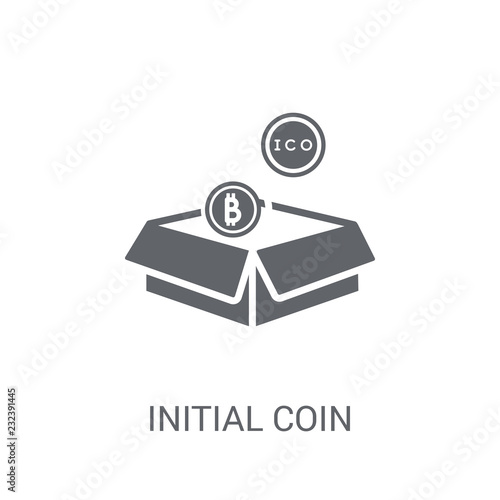 initial coin offering icon. Trendy initial coin offering logo concept on white background from General collection