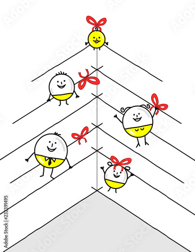 Cartoon Christmas Balls Funny Family
