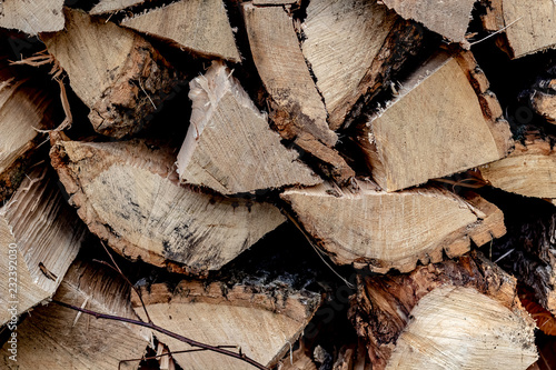Obraz na płótnie Stacked firewood waiting to be burned. w salonie
