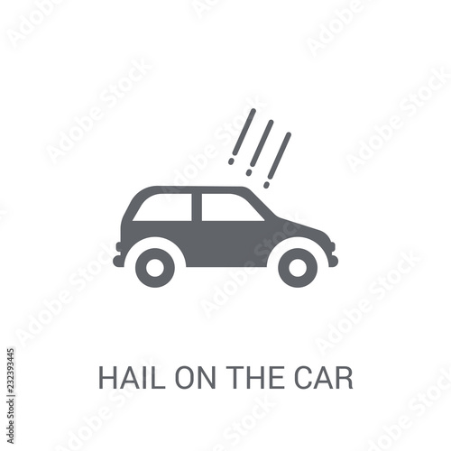 Hail on the car icon. Trendy Hail on the car logo concept on white background from Insurance collection