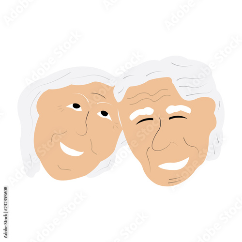 Couple of grandparents avatar. Vector illustration design