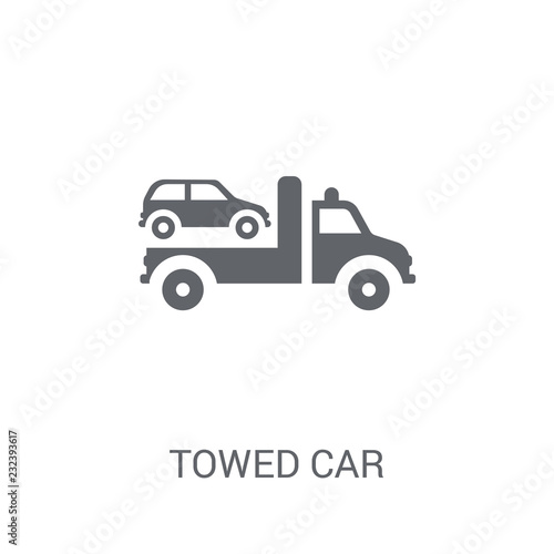 Towed car icon. Trendy Towed car logo concept on white background from Insurance collection