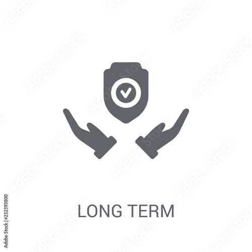 long term protection icon. Trendy long term protection logo concept on white background from Insurance collection