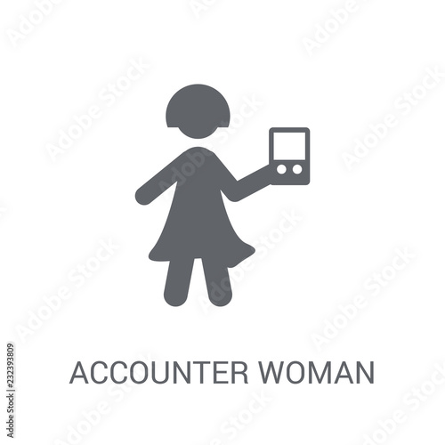 Accounter Woman icon. Trendy Accounter Woman logo concept on white background from Ladies collection