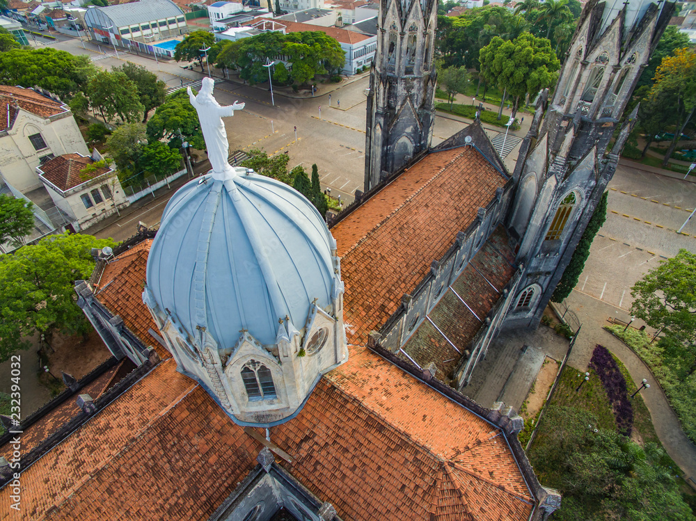 Statue of Jesus Christ on top of the Catholic Church, Cathedral of Sant ...