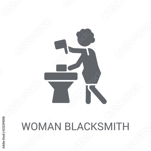 Woman Blacksmith icon. Trendy Woman Blacksmith logo concept on white background from Ladies collection