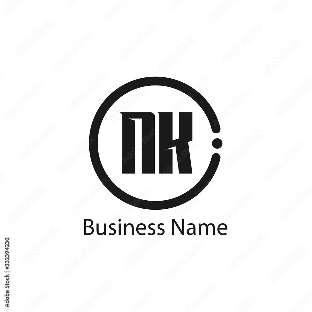 Initial Letter NK Logo Template Design Initial Letter NK Logo Template Design