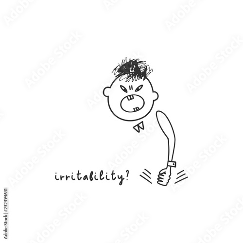 Depression signs and symptoms. Vector illustration of problems of mental health