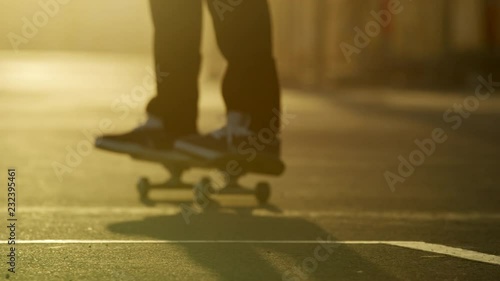 Skateboarder At Sunset 4K