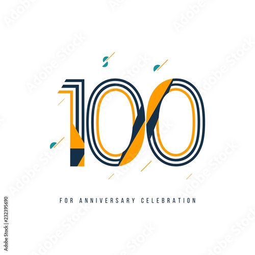 100 Year Retro Anniversary Celebration Vector Template Design Illustration