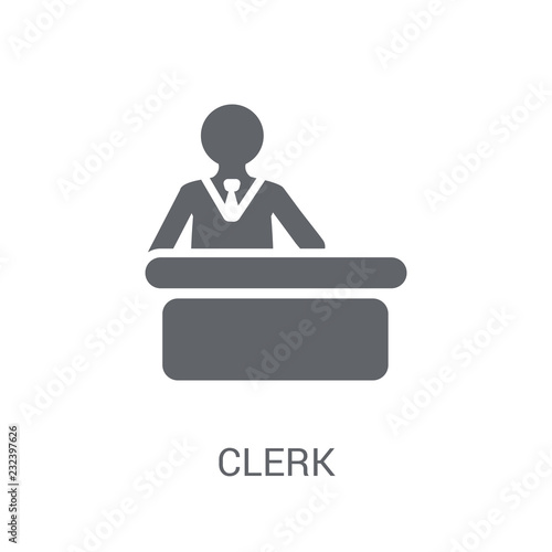 Clerk icon. Trendy Clerk logo concept on white background from Professions collection