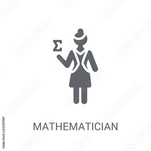 Mathematician icon. Trendy Mathematician logo concept on white background from Professions collection