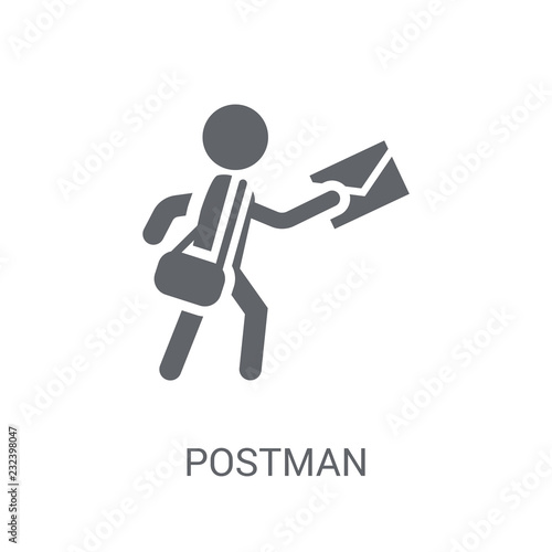 Postman icon. Trendy Postman logo concept on white background from Professions collection