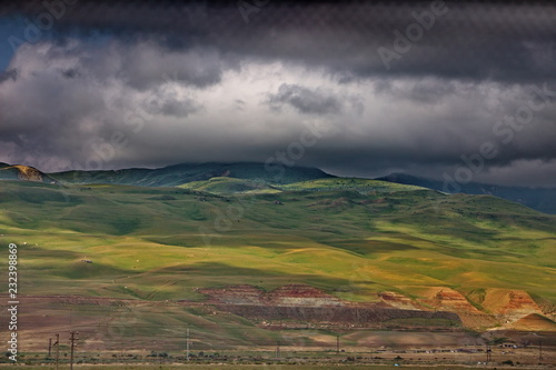 Mountain landscape from the northern region of Azerbaijan, Siazan. photo